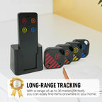 🔍📌 Der 4-in-1 Schlüssel-Finder mit Basisstation 🏠✨ Nie wieder Verlieren – laut, leicht & langlebig. Perfekt für Familie, Büro & Reisen.