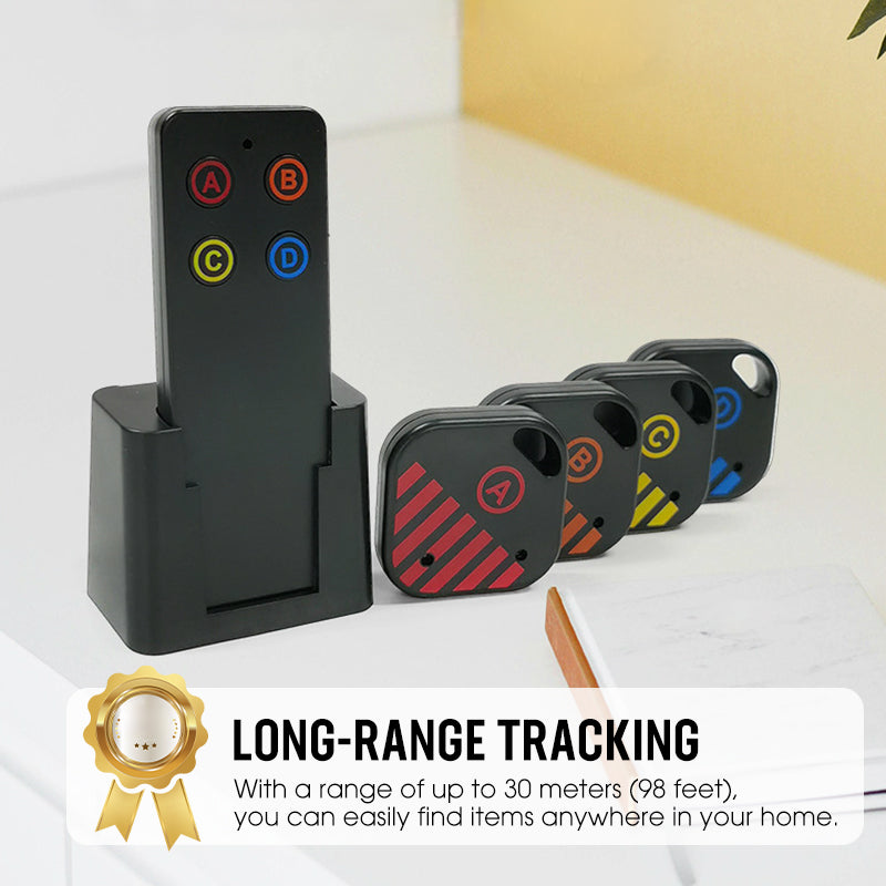 🔍📌 Der 4-in-1 Schlüssel-Finder mit Basisstation 🏠✨ Nie wieder Verlieren – laut, leicht & langlebig. Perfekt für Familie, Büro & Reisen.