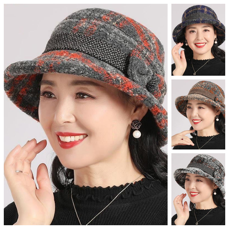 👒🔥 Damen Vintage Cloche-Hut aus weichem Wollimitat – Klassisches Karomuster, zeitlos elegant & nachhaltig produziert 🍂💚 Perfekt für kalte Tage und stilvolle Stadtspaziergänge.