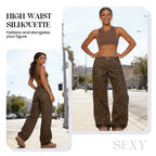 🐆👖 Leopardenmuster High-Waist Jeans | Weite Bootcut-Beine für ultimativen Komfort & Stil ♥️✨ Nachhaltige Denim-Qualität – perfekt für trendbewusste Looks im Alltag!