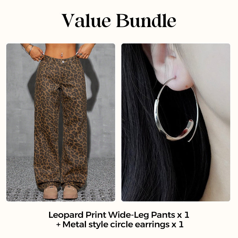 🐆👖 Leopardenmuster High-Waist Jeans | Weite Bootcut-Beine für ultimativen Komfort & Stil ♥️✨ Nachhaltige Denim-Qualität – perfekt für trendbewusste Looks im Alltag!