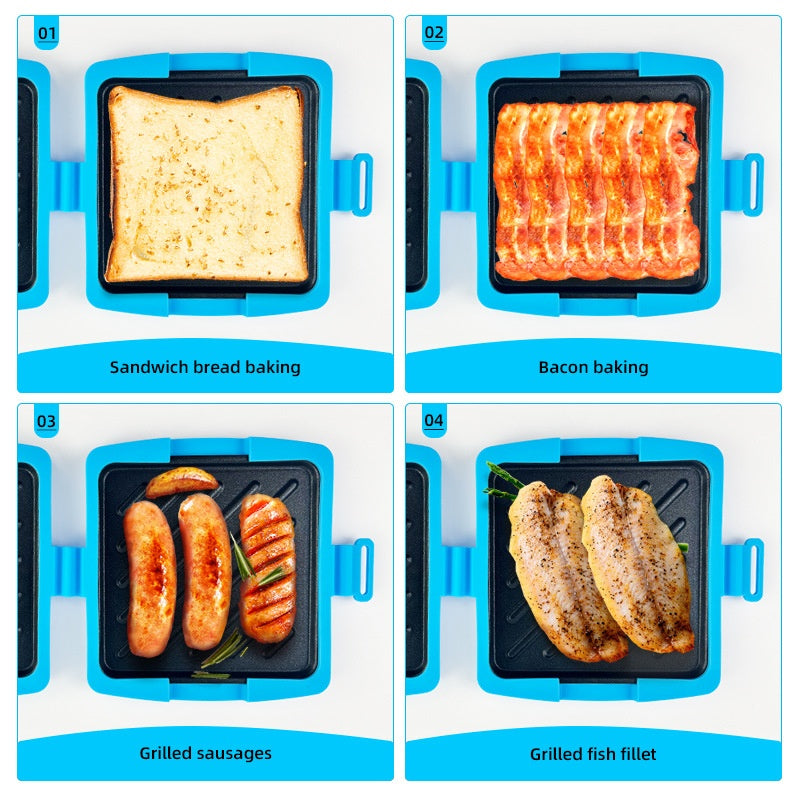 🍳🔥 Schneller 3-Minuten-Snack: Multifunktionaler Mikrowellen-Toaster & Sandwichmaker – Antihaft-Beschichtung für mühelose Reinigung & perfektes Ergebnis 🥪💡