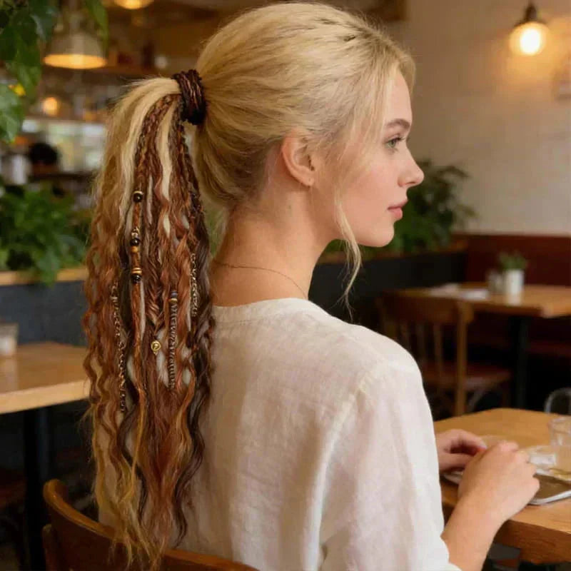 💁🏽‍♀️✨ Deep Nu Locs Crochet Hair - geflochtene Zöpfe mit lockeren Wellen 🌊💯 Perfekt für einen schnellen Pferdeschwanz-Stil, langlebig & vielseitig