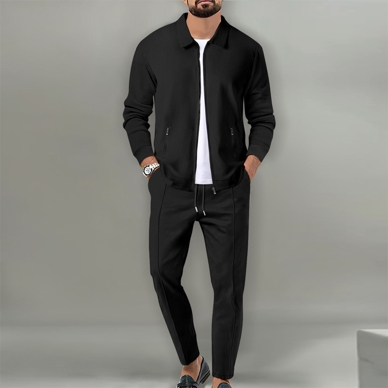 🔥🛒 Nur 1 Stunde! Premium Herren-2-teiler mit Reversjacke & Joggerhose 👔🏃‍♂️ Stilvoll, bequem & nachhaltig für Business-Freizeit