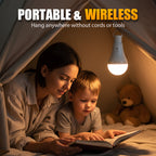 💡🔋Notfall-LED mit 1200mAh Akku: A19 E26/E27 12W (60W hell), 6000K Tageslicht 🏠⛺für Stromausfall & Camping – wiederaufladbar & langlebig
