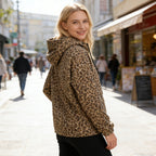 🦁🧥 Leopardenprint Kapuzenpullover: Weiches Öko-Fleece mit XXL-Kängurutasche für Handwärmer 🍂🔥  ideal für gemütliche Herbstspaziergänge & kühle Tage