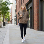 🦁🧥 Leopardenprint Kapuzenpullover: Weiches Öko-Fleece mit XXL-Kängurutasche für Handwärmer 🍂🔥  ideal für gemütliche Herbstspaziergänge & kühle Tage