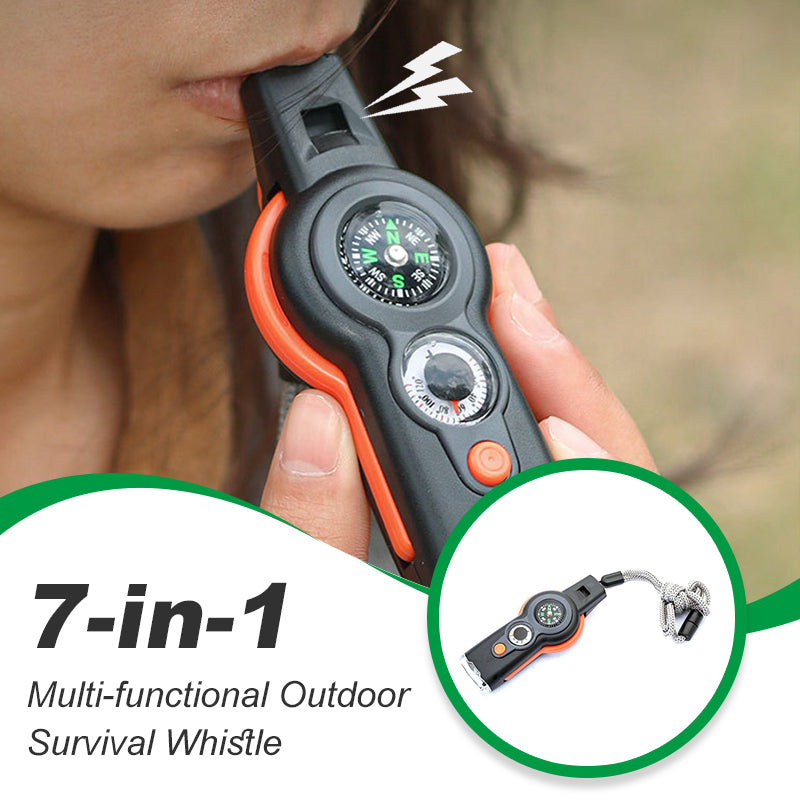🚨🌳【7-in-1 Survival-Trillerpfeife】Feuer, Navigation & Notruf in Einem！🛡️💎 Kompass, Lupe, Thermometer & LED – Dein Outdoor-Schutzengel für Abenteuer.