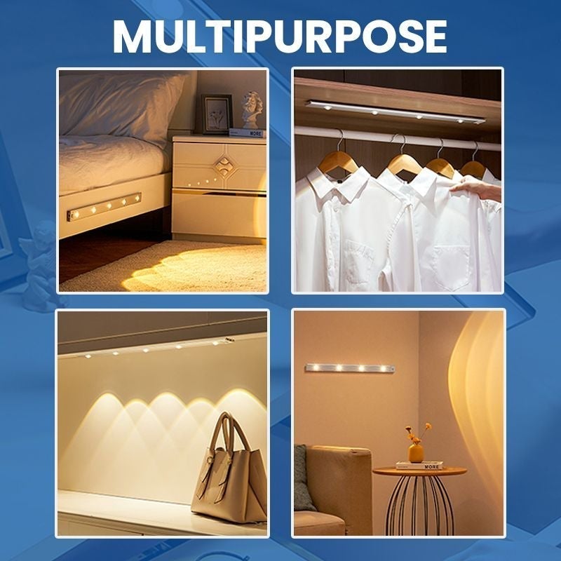 🚨💡 Bewegungsmelder LED-Schrankleuchte - Automatisch & Wiederaufladbar, Einfache Montage ✨😊 Praktische Beleuchtung ohne Kabel für jeden Schrank.