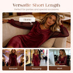 👗✨ Knielange Sheath-Kleider mit Cowl-Ausschnitt – Elegante Passform & vielseitig tragbare Timeless-Designs ✨👚 Hochwertige Qualität, nachhaltige Materialien. Perfekt für Büro, Abend oder besondere Anlässe.