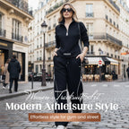 🏃‍♀️‍➡️💨 Sportlicher Damen-Trainingsanzug mit halbem Reißverschluss ✨🔥 Perfekt für Fitness & Alltag: Weiches Material, figurbetont & atmungsaktiv. Jetzt im Set mit 50% Rabatt sichern!