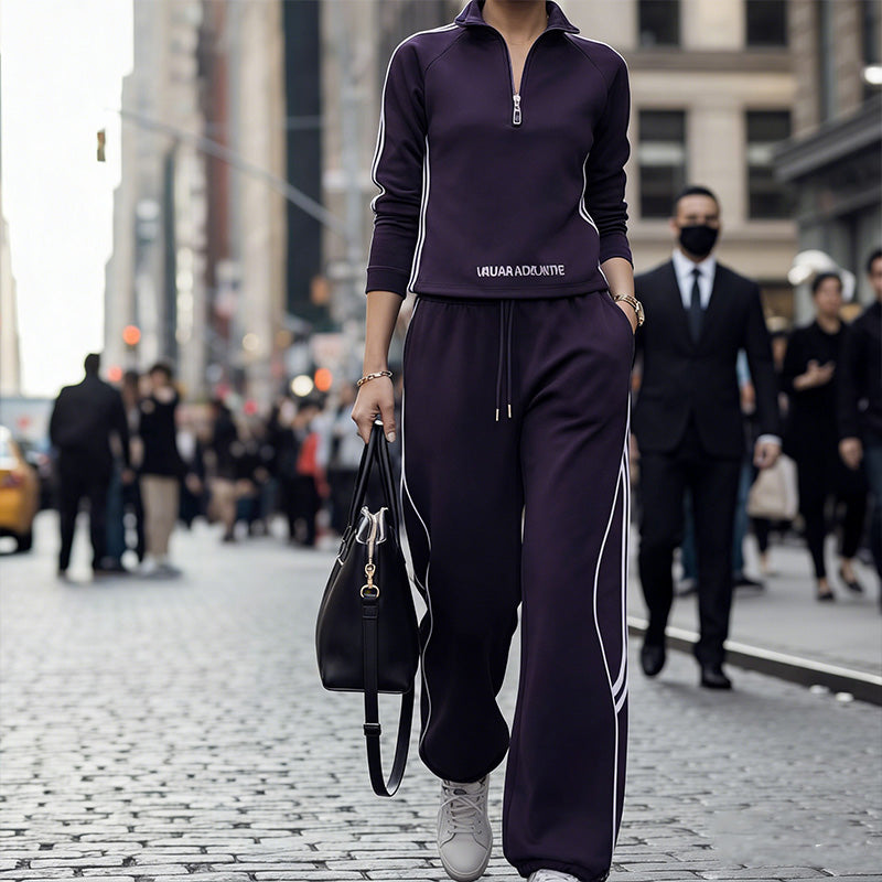 🏃‍♀️‍➡️💨 Sportlicher Damen-Trainingsanzug mit halbem Reißverschluss ✨🔥 Perfekt für Fitness & Alltag: Weiches Material, figurbetont & atmungsaktiv. Jetzt im Set mit 50% Rabatt sichern!