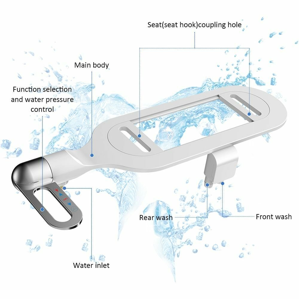 🚽💧 Nichtelektrischer Bidet-Aufsatz mit Doppeldüse 💦✨ – Hygienische Selbstreinigung & einfache Montage. Für mehr Frische und Sauberkeit im Alltag. Optimale Toiletten-Hygiene ohne Strom.