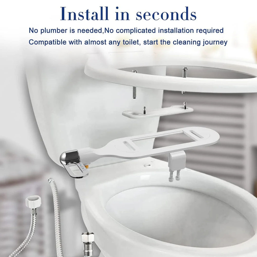 🚽💧 Nichtelektrischer Bidet-Aufsatz mit Doppeldüse 💦✨ – Hygienische Selbstreinigung & einfache Montage. Für mehr Frische und Sauberkeit im Alltag. Optimale Toiletten-Hygiene ohne Strom.