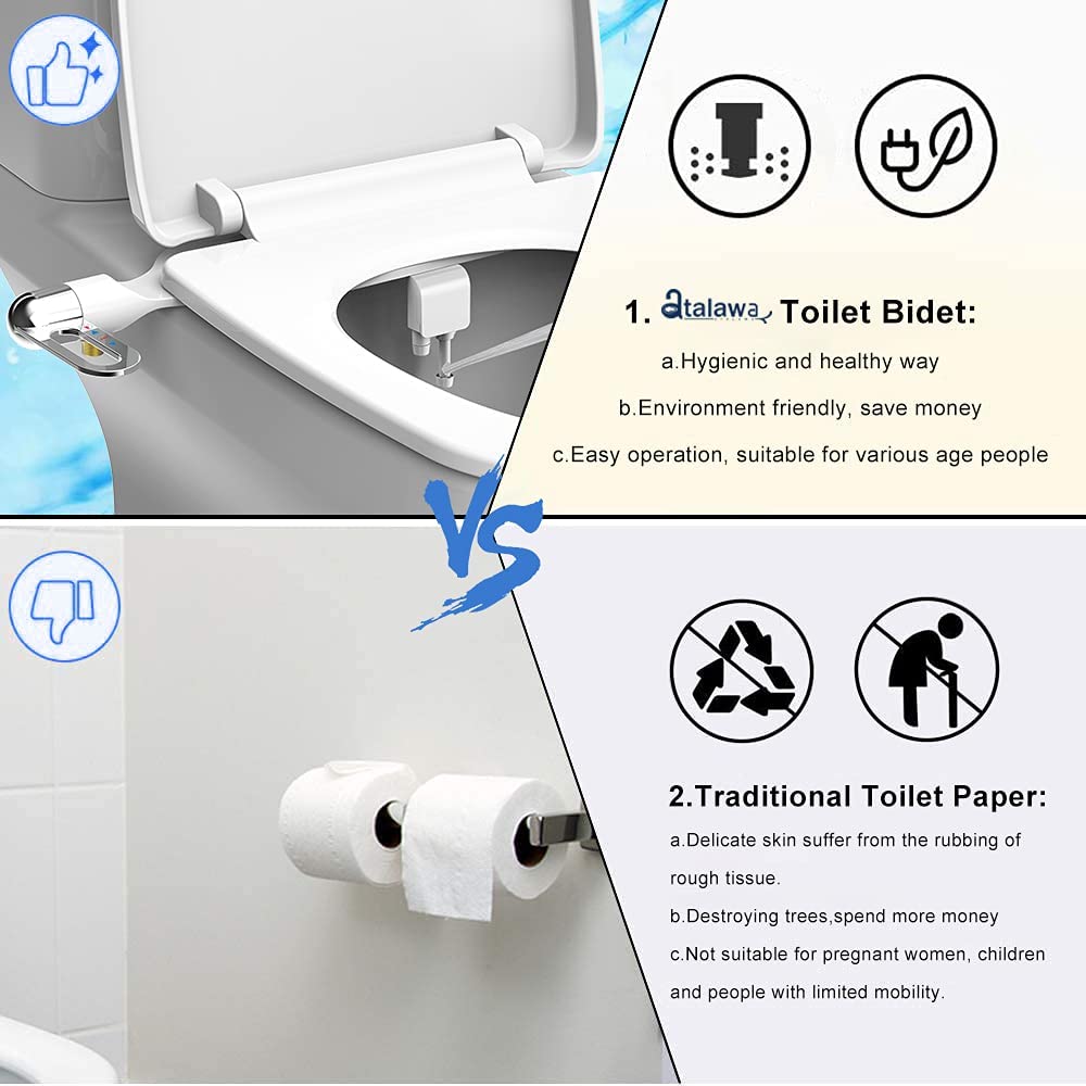🚽💧 Nichtelektrischer Bidet-Aufsatz mit Doppeldüse 💦✨ – Hygienische Selbstreinigung & einfache Montage. Für mehr Frische und Sauberkeit im Alltag. Optimale Toiletten-Hygiene ohne Strom.
