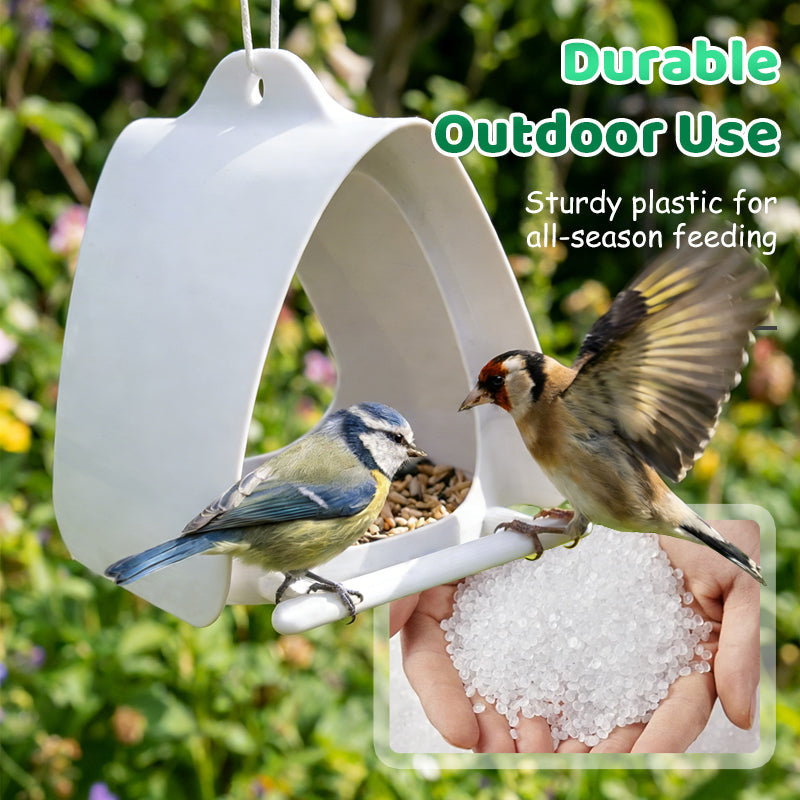 🐦🌿 Moderner Vogelhäuschen-Futterspender – Leicht & Wetterfest mit Dach ⛅🛡️ Perfekt für Balkone & Gärten, nachhaltiges Design aus recyceltem Kunststoff.