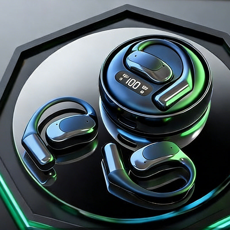 🏃‍♂️💨 【Kabellose Open-Ear-Kopfhörer】 Mit Luftleitungstechnologie ✨🎧 für sicheren Halt beim Sport. Die Umgebung im Ohr, die Musik im Kopf. Perfekt für Laufen & Fitness.🔊🔥