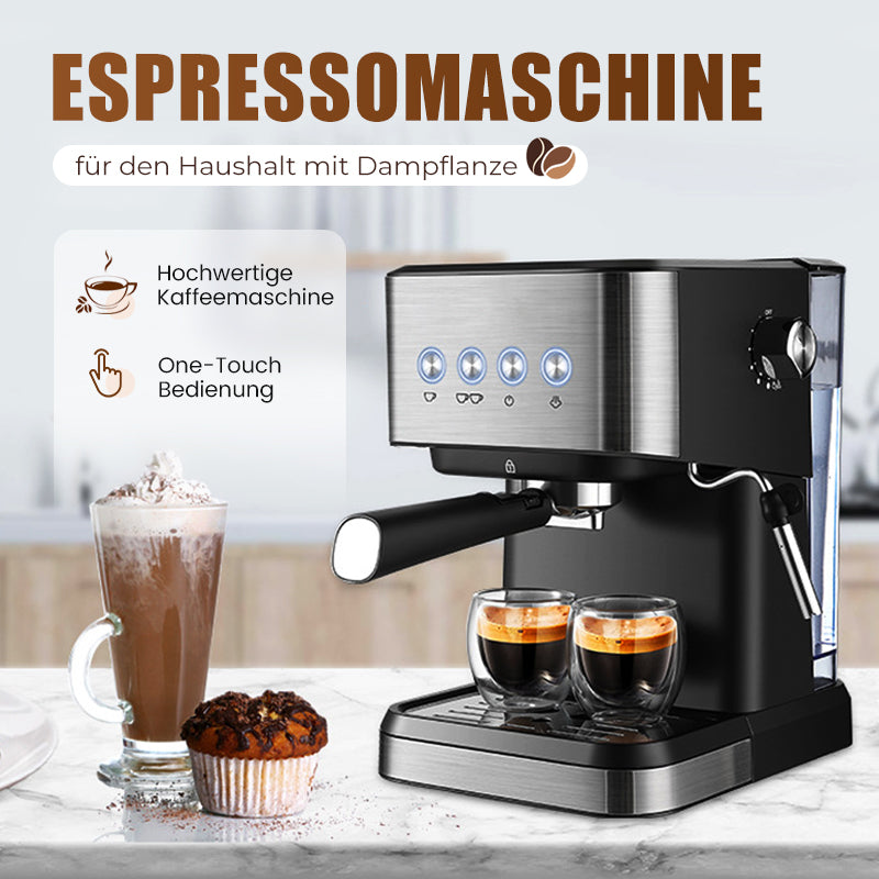 ✨🔥 Espressomaschine für Zuhause mit Dampfdüse – perfekter Milchschaum für Latte & Cappuccino ☕💧 Kompakte Siebträger-Maschine mit schneller Brühgruppe und einfacher Reinigung für echten Kaffeegenuss.