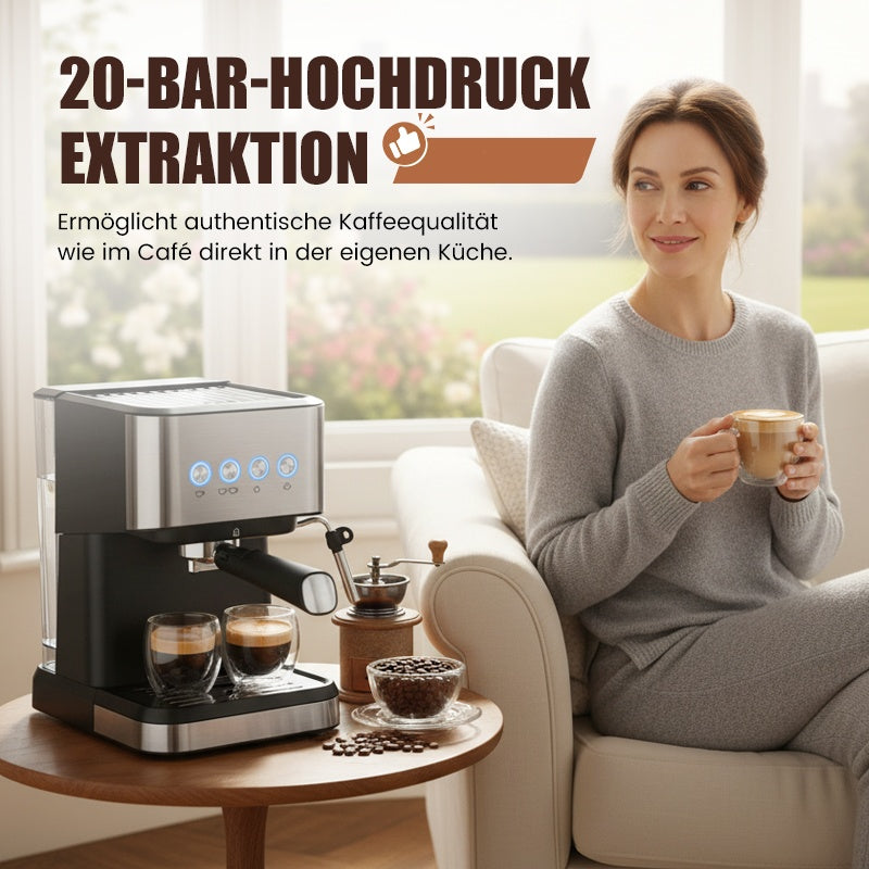 ✨🔥 Espressomaschine für Zuhause mit Dampfdüse – perfekter Milchschaum für Latte & Cappuccino ☕💧 Kompakte Siebträger-Maschine mit schneller Brühgruppe und einfacher Reinigung für echten Kaffeegenuss.