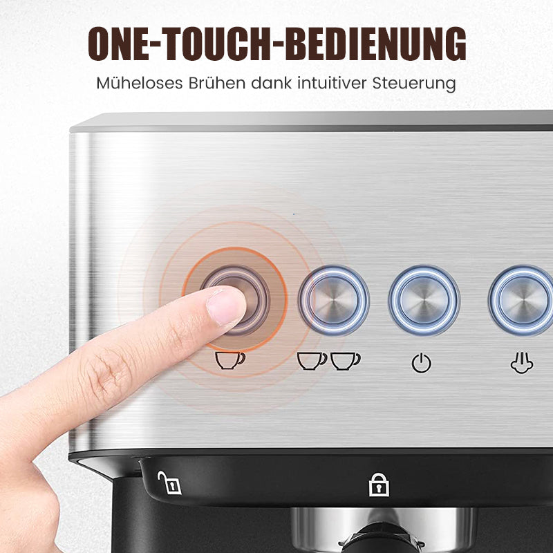✨🔥 Espressomaschine für Zuhause mit Dampfdüse – perfekter Milchschaum für Latte & Cappuccino ☕💧 Kompakte Siebträger-Maschine mit schneller Brühgruppe und einfacher Reinigung für echten Kaffeegenuss.