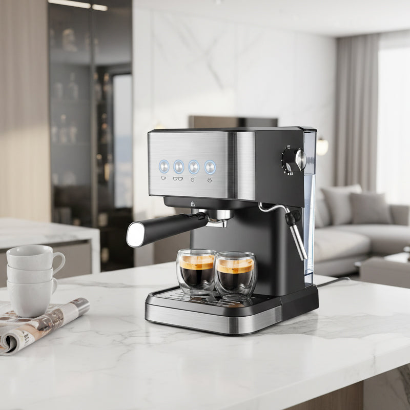 ✨🔥 Espressomaschine für Zuhause mit Dampfdüse – perfekter Milchschaum für Latte & Cappuccino ☕💧 Kompakte Siebträger-Maschine mit schneller Brühgruppe und einfacher Reinigung für echten Kaffeegenuss.