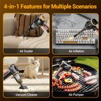 🔋🧹 Kabelloser Auto-Handstaubsauger 4-in-1 💨✨ – kraftvoll, kompakt & vielseitig für Auto & Zuhause. Inklusive Fugen- & Bürstendüse. Sofort einsatzbereit!
