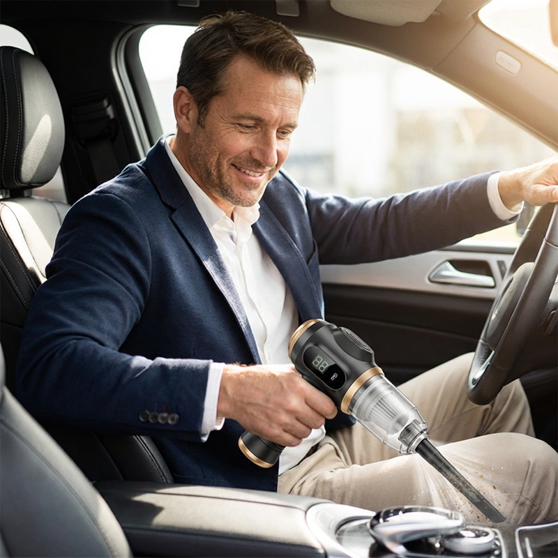 🔋🧹 Kabelloser Auto-Handstaubsauger 4-in-1 💨✨ – kraftvoll, kompakt & vielseitig für Auto & Zuhause. Inklusive Fugen- & Bürstendüse. Sofort einsatzbereit!