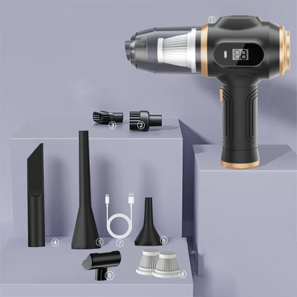 🔋🧹 Kabelloser Auto-Handstaubsauger 4-in-1 💨✨ – kraftvoll, kompakt & vielseitig für Auto & Zuhause. Inklusive Fugen- & Bürstendüse. Sofort einsatzbereit!