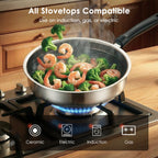 🍯🔥 Waben-Antihaft-Pfanne aus Edelstahl: 40% Rabatt!⚡⚡ Perfekt für fettarmes und gesundes Braten.