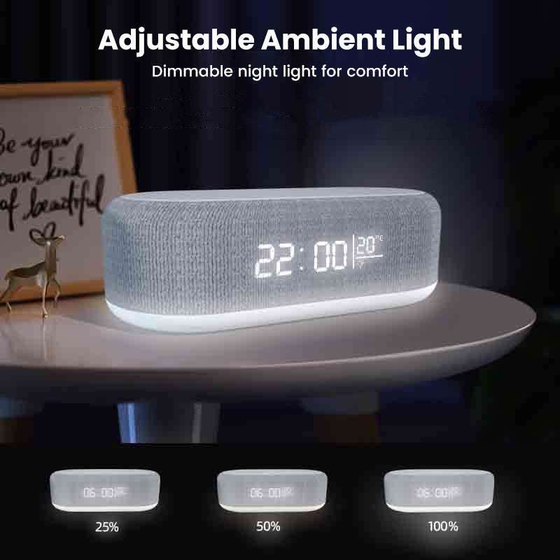🌞🔋 6-in-1 Kabellose Ladestation 25W: Wecker, Bluetooth-Lautsprecher & Nachtlicht 🌙✨ – Alles für deinen Nachttisch!