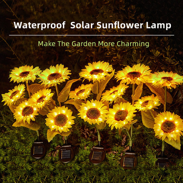 🌻☀️ GIRASOLE SOLARE 50% RABATT! 🌻✨ Lebensechte Blüten, IP65 wasserdicht & automatische Dämmerungssensor (8-12h Leuchtdauer)