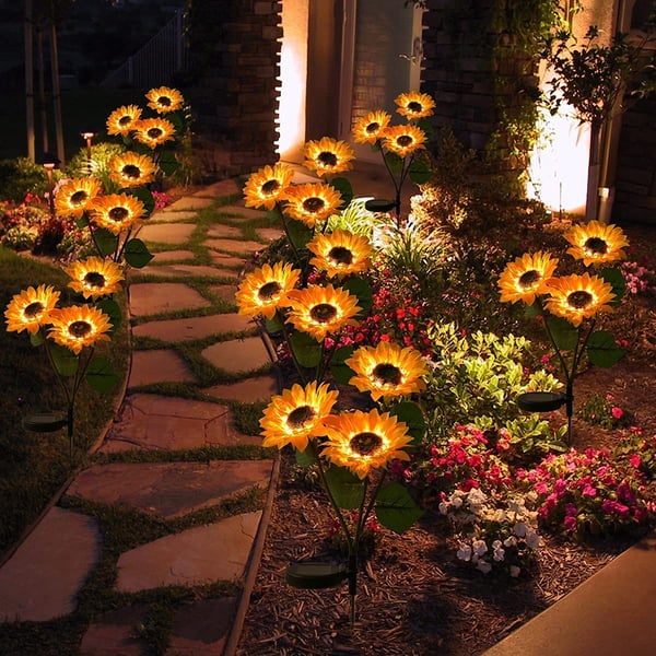 🌻☀️ GIRASOLE SOLARE 50% RABATT! 🌻✨ Lebensechte Blüten, IP65 wasserdicht & automatische Dämmerungssensor (8-12h Leuchtdauer)