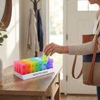 💊📅 Tragbarer 31-Tage-Monats-Pillenorganizer ✨💪 – Ideal für Reisen & Alltag, rutschfeste Tabletten-Box mit Datumsanzeige, kompakte Medikamentenaufbewahrung für Ihre Gesundheit