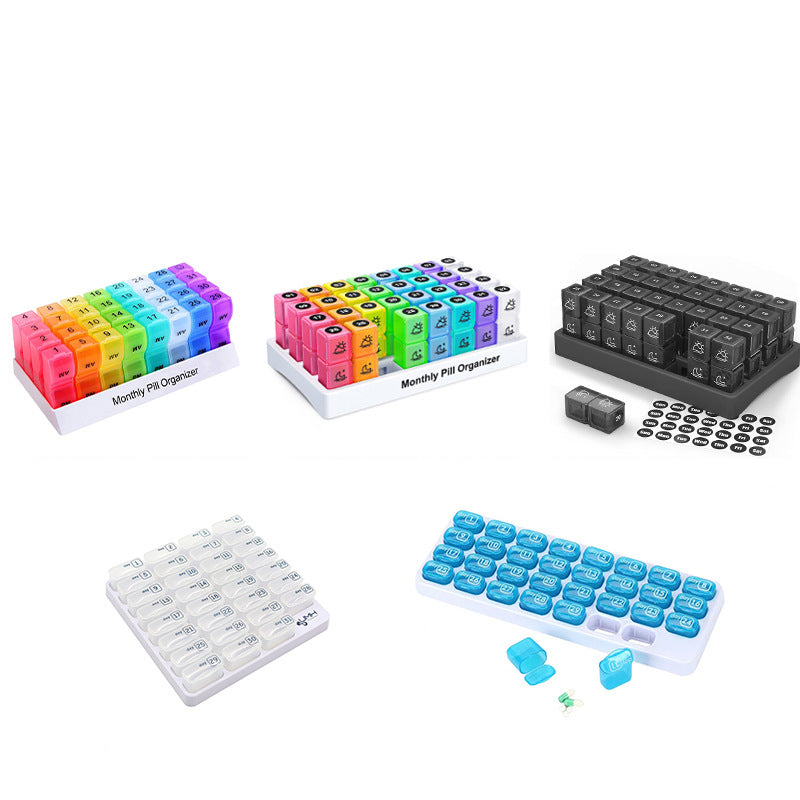 💊📅 Tragbarer 31-Tage-Monats-Pillenorganizer ✨💪 – Ideal für Reisen & Alltag, rutschfeste Tabletten-Box mit Datumsanzeige, kompakte Medikamentenaufbewahrung für Ihre Gesundheit