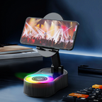 🎵📞 3-in-1 RGB Lautsprecher & Handyhalter – Kabelloser Ladeständer mit 📱🔊 dynamischem Licht, ideal fürs Homeoffice & Gaming. Perfekter Sound, freihändig telefonieren & Stimmungslicht in einem!