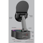 🎵📞 3-in-1 RGB Lautsprecher & Handyhalter – Kabelloser Ladeständer mit 📱🔊 dynamischem Licht, ideal fürs Homeoffice & Gaming. Perfekter Sound, freihändig telefonieren & Stimmungslicht in einem!