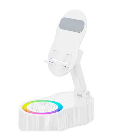 🎵📞 3-in-1 RGB Lautsprecher & Handyhalter – Kabelloser Ladeständer mit 📱🔊 dynamischem Licht, ideal fürs Homeoffice & Gaming. Perfekter Sound, freihändig telefonieren & Stimmungslicht in einem!