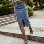 👗👖 Jeansrock mit hoher Taille und Knopfleiste 🔥💯 Perfekte Passform für den Alltag oder Büro – vielseitig, stylisch und bequem! Jetzt 60 % Rabatt sichern!