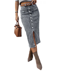 👗👖 Jeansrock mit hoher Taille und Knopfleiste 🔥💯 Perfekte Passform für den Alltag oder Büro – vielseitig, stylisch und bequem! Jetzt 60 % Rabatt sichern!