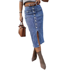 👗👖 Jeansrock mit hoher Taille und Knopfleiste 🔥💯 Perfekte Passform für den Alltag oder Büro – vielseitig, stylisch und bequem! Jetzt 60 % Rabatt sichern!