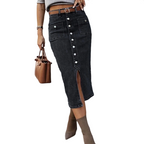 👗👖 Jeansrock mit hoher Taille und Knopfleiste 🔥💯 Perfekte Passform für den Alltag oder Büro – vielseitig, stylisch und bequem! Jetzt 60 % Rabatt sichern!