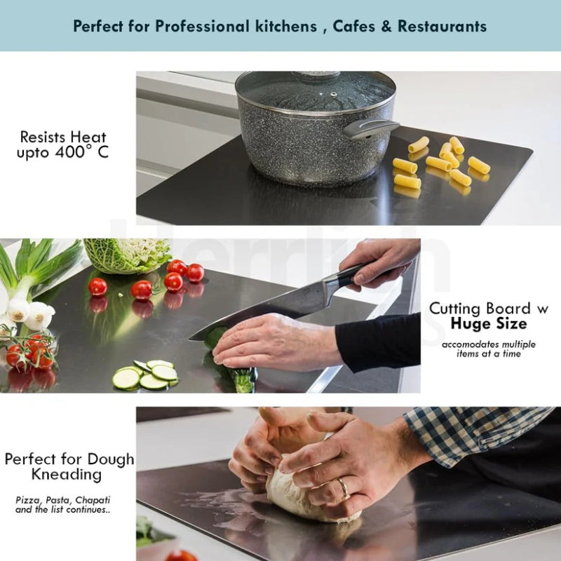 🍴🔪 Edelstahl-Schneidebrett für Arbeitsplatte – hygienisch, geruchsfrei & messerschonend 🛡️❄️ Platzsparend, leicht zu reinigen, ideal für tägliche Küchenarbeiten. Jetzt kaufen!