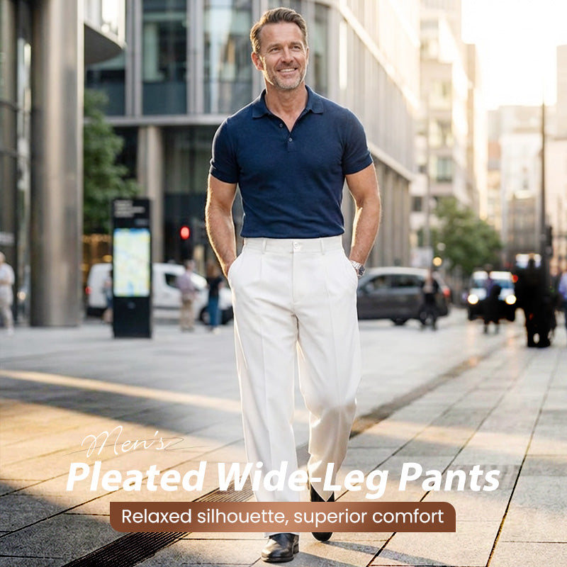 👖✨ Lässige Herrenhose mit Bundfalten und weitem Bein Perfekt für entspannte City-Styles ✓ Atmungsaktive Qualität ✓ Vielseitig kombinierbar Jetzt sichern!