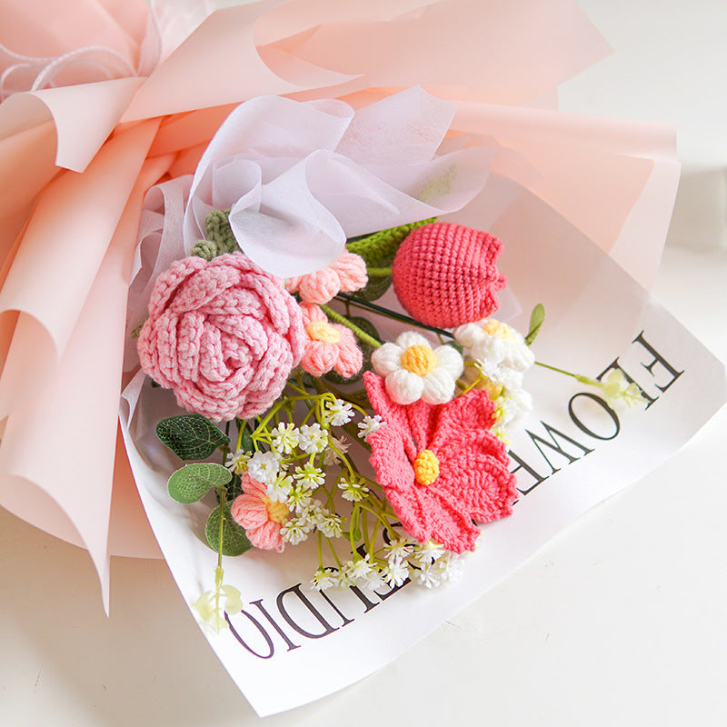 🌸🌿 Handgefertigter Häkelstrauß – Muttertags-Special mit 50% Rabatt! 🎁✨ Naturgetreu, langlebig & perfekt als Deko oder Geschenk