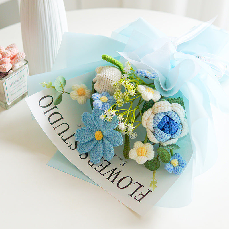 🌸🌿 Handgefertigter Häkelstrauß – Muttertags-Special mit 50% Rabatt! 🎁✨ Naturgetreu, langlebig & perfekt als Deko oder Geschenk
