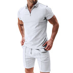 🌊☀️ Sommerliche Freizeit Kombination aus Kurzarm-Hemd mit Reißverschluss und Shorts 👕🩳 atmungsaktiv, schnelltrocknend & ideal für Urlaub und Garten