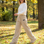 👖✨ Damen-Cordhose mit weitem Bein und Kordelzug – 🍃💫 perfekt für Alltag & Büro Hochwertiger Cordstoff, elastischer Bund – maximaler Komfort und lässiger Style vereint