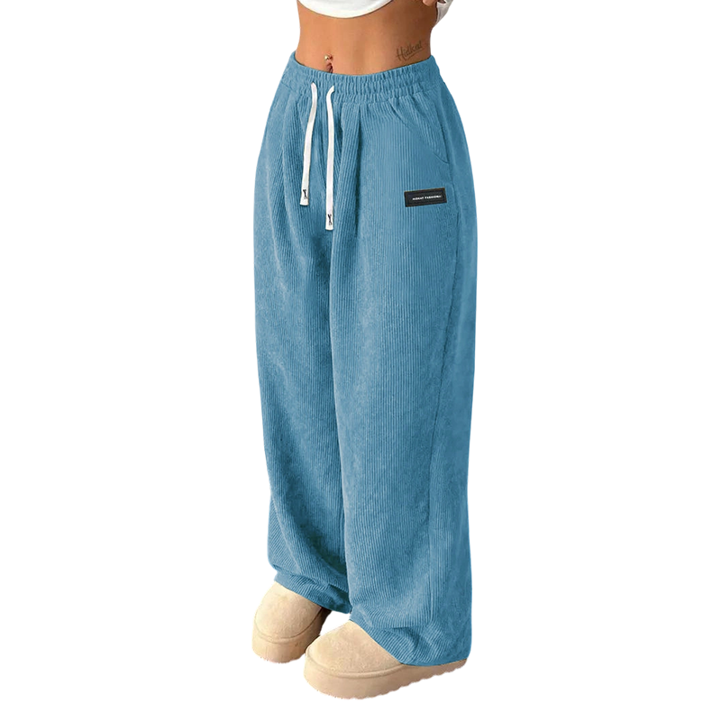 👖✨ Damen-Cordhose mit weitem Bein und Kordelzug – 🍃💫 perfekt für Alltag & Büro Hochwertiger Cordstoff, elastischer Bund – maximaler Komfort und lässiger Style vereint