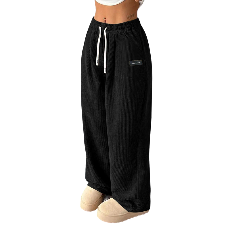 👖✨ Damen-Cordhose mit weitem Bein und Kordelzug – 🍃💫 perfekt für Alltag & Büro Hochwertiger Cordstoff, elastischer Bund – maximaler Komfort und lässiger Style vereint