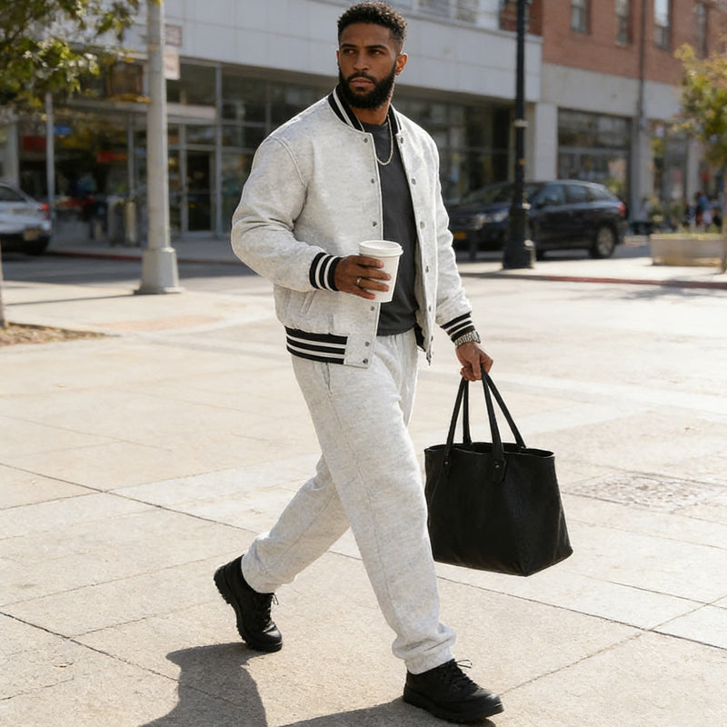 🔥🧥 Zweiteiliger Bomberjacken-Trainingsanzug: 50% Rabatt! ⏰👖 Stylischer Freizeit-Look aus hochwertiger Baumwoll-Mischung. Ideal für Sport & Alltag. Jetzt sparen!